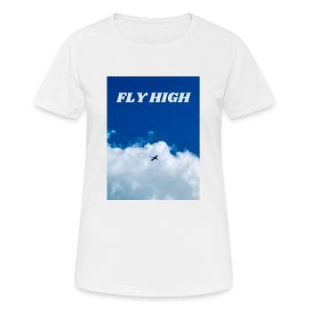 Volez haut. Imprimez avec une photo réaliste. - T-shirt respirant Femme - blanc - Devant - AI Model Female 172 dark (172cm)