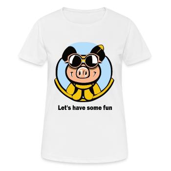 S’amuser avec le cochon - T-shirt respirant Femme - blanc - Devant - AI Model Female 172 dark (172cm)