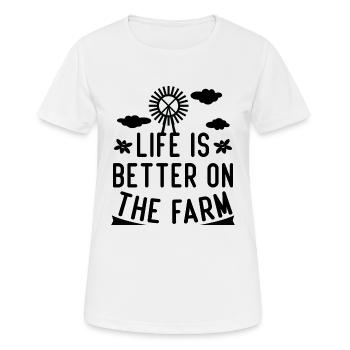 La vie est meilleure à la ferme - T-shirt respirant Femme - blanc - Devant - AI Model Female 172 dark (172cm)