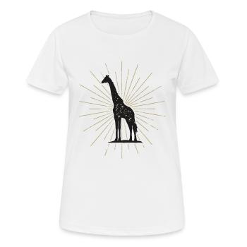 Jolie Girafe illuminée - T-shirt respirant Femme - blanc - Devant - AI Model Female 172 dark (172cm)