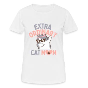MAMAN CHAT EXTRA ORDINAIRE - T-shirt respirant Femme - blanc - Devant - AI Model Female 172 dark (172cm)