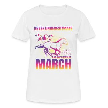 This girl loves horses | March - Women's Breathable T-Shirt - white - Front - AI Model Female 172 dark (172cm)