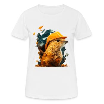 Ground squirrels as construction workers with yellow safety helmets - Women's Breathable T-Shirt - white - Front - AI Model Female 172 dark (172cm)