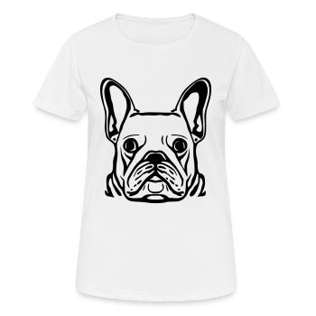 Hundekopf Französiche Bulldogge - Frauen T-Shirt atmungsaktiv - Weiß - Vorne - AI Model Female 172 dark (172cm)