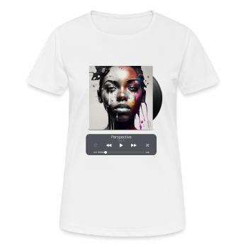 Perspective, Album cover, Art of music, AI shirts - Frauen T-Shirt atmungsaktiv - Weiß - Vorne - AI Model Female 172 dark (172cm)