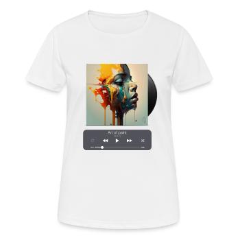 Art of paint, Album cover, Art of music, AI shirts - Frauen T-Shirt atmungsaktiv - Weiß - Vorne - AI Model Female 172 dark (172cm)