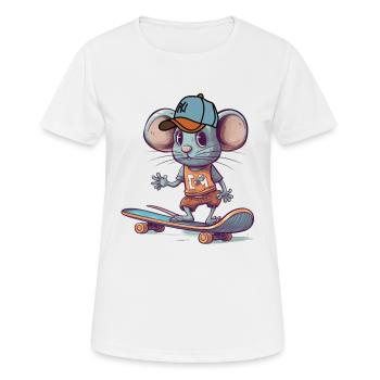 Skateboard Souris Skateboarder Rodent Cool sk8 - T-shirt respirant Femme - blanc - Devant - AI Model Female 172 dark (172cm)