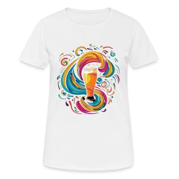 Cooles kreatives buntes Bier Motiv - Frauen T-Shirt atmungsaktiv - Weiß - Vorne - AI Model Female 172 dark (172cm)