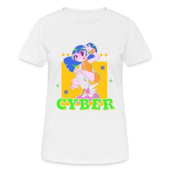 Cute cyber punk retro anime girl - Frauen T-Shirt atmungsaktiv - Weiß - Vorne - AI Model Female 172 dark (172cm)