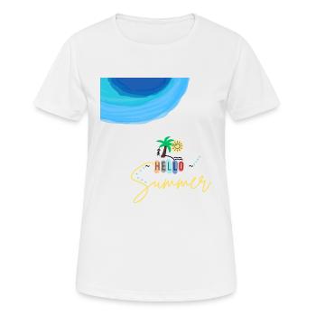 Hello Summer - Frauen T-Shirt atmungsaktiv - Weiß - Vorne - AI Model Female 172 dark (172cm)