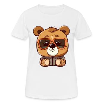 Shake l'ours - T-shirt respirant Femme - blanc - Devant - AI Model Female 172 dark (172cm)