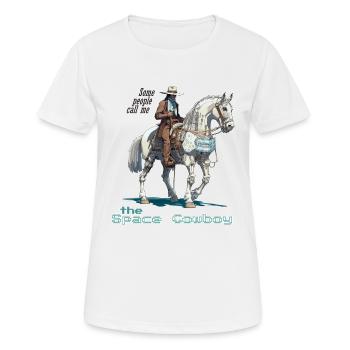 Space Cowboy - Frauen T-Shirt atmungsaktiv - Weiß - Vorne - AI Model Female 172 dark (172cm)