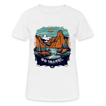 Go travel - T-shirt respirant Femme - blanc - Devant - AI Model Female 172 dark (172cm)