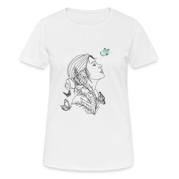 Ein Schmetterling in meinem Kopf - Frauen T-Shirt atmungsaktiv - Weiß - Vorne - AI Model Female 172 dark (172cm)