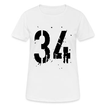 34 Nombre 34 - T-shirt respirant Femme - blanc - Devant - AI Model Female 172 dark (172cm)