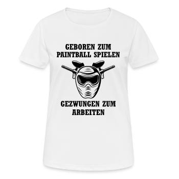 Paintball Airsoft - Frauen T-Shirt atmungsaktiv - Weiß - Vorne - AI Model Female 172 dark (172cm)