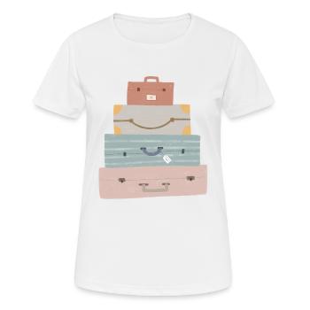 Valise Globetrotter - T-shirt respirant Femme - blanc - Devant - AI Model Female 172 dark (172cm)