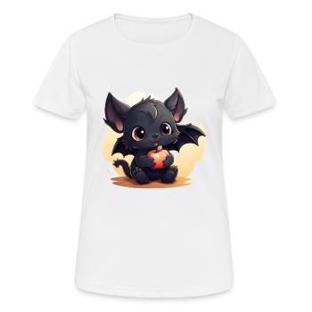 Niedliche Fruchtfledermaus - Frauen T-Shirt atmungsaktiv - Weiß - Vorne - AI Model Female 172 dark (172cm)