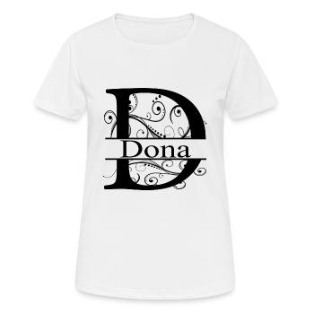 Monogram avec le prénom Dona - T-shirt respirant Femme - blanc - Devant - AI Model Female 172 dark (172cm)