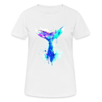 whale fin, fin, whale, whale, graffiti - Women's Breathable T-Shirt - white - Front - AI Model Female 172 dark (172cm)