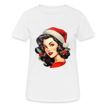 Woman with santa hat - Women's Breathable T-Shirt - white - Front - AI Model Female 172 dark (172cm)