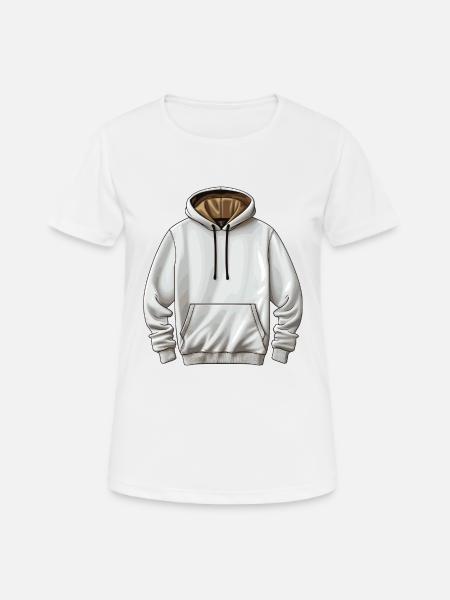 Hoodie - Frauen T-Shirt atmungsaktiv - Weiß