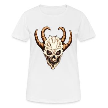 Demon Skull - Women's Breathable T-Shirt - white - Front - AI Model Female 172 dark (172cm)