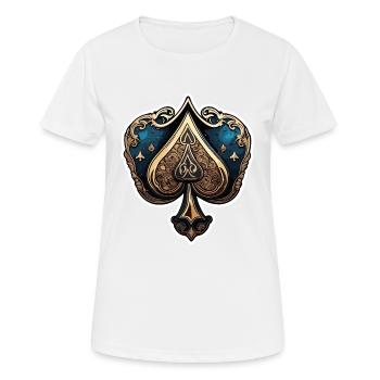 Pik / Spielkarte / Poker / Symbol / schwarz / Skat - Frauen T-Shirt atmungsaktiv - Weiß - Vorne - AI Model Female 172 dark (172cm)