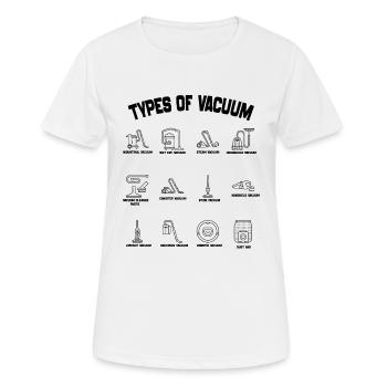 Arten von Staubsaugern - Staubsauger 2024 - Frauen T-Shirt atmungsaktiv - Weiß - Vorne - AI Model Female 172 dark (172cm)