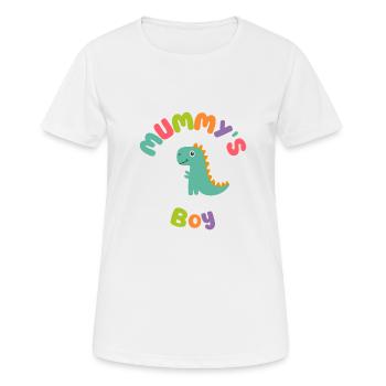 Mummys Boy Dino - Women's Breathable T-Shirt - white - Front - AI Model Female 172 dark (172cm)