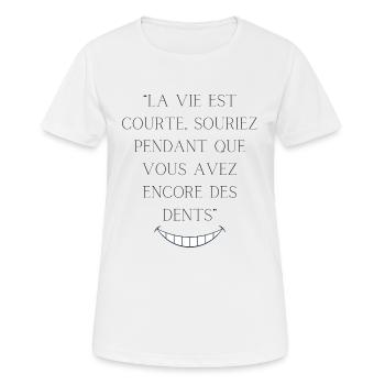 Life is short - Women's Breathable T-Shirt - white - Front - AI Model Female 172 dark (172cm)