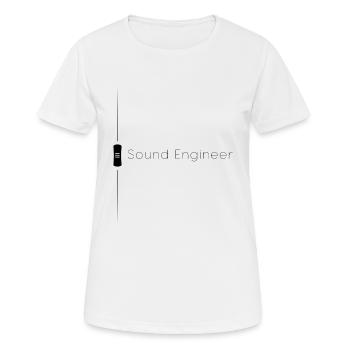 Ingénieur du son Fader Noir - T-shirt respirant Femme - blanc - Devant - AI Model Female 172 dark (172cm)