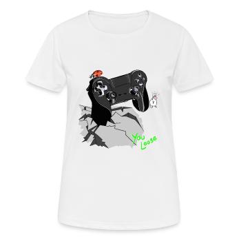 Controller Gamepad Wolly Sheepling - Frauen T-Shirt atmungsaktiv - Weiß - Vorne - AI Model Female 172 dark (172cm)