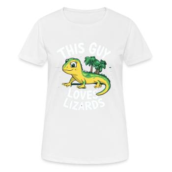 This Guy Loves Lizards - Frauen T-Shirt atmungsaktiv - Weiß - Vorne - AI Model Female 172 dark (172cm)