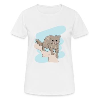 Design illustré avec wildcat - T-shirt respirant Femme - blanc - Devant - AI Model Female 172 dark (172cm)