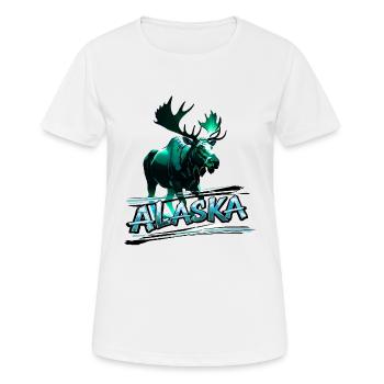 Alaska , Elchbulle - Frauen T-Shirt atmungsaktiv - Weiß - Vorne - AI Model Female 172 dark (172cm)
