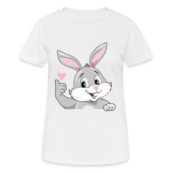 Lapin souriant - T-shirt respirant Femme - blanc - Devant - AI Model Female 172 dark (172cm)