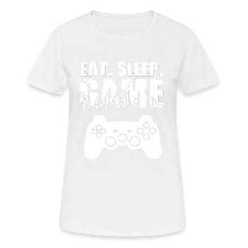 Gamer Game Play Online Computer Gaming Arcade Neon - Women's Breathable T-Shirt - white - Front - AI Model Female 172 dark (172cm)