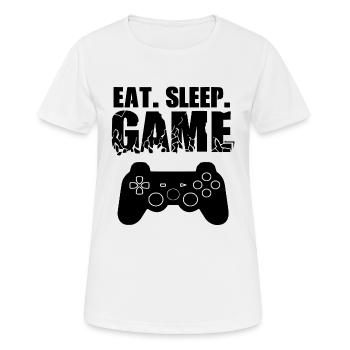 Gamer Game Play Online Computer Gaming Arcade Neon - Women's Breathable T-Shirt - white - Front - AI Model Female 172 dark (172cm)