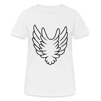 Ailes d'ange - T-shirt respirant Femme - blanc - Devant - AI Model Female 172 dark (172cm)