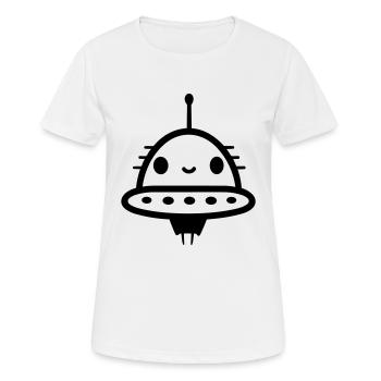 fliegende Untertasse - Frauen T-Shirt atmungsaktiv - Weiß - Vorne - AI Model Female 172 dark (172cm)