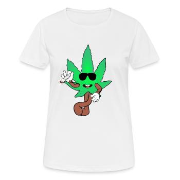 Der Bloom - Weed Cannabis Stoned Hanf Marihuana - Frauen T-Shirt atmungsaktiv - Weiß - Vorne - AI Model Female 172 dark (172cm)