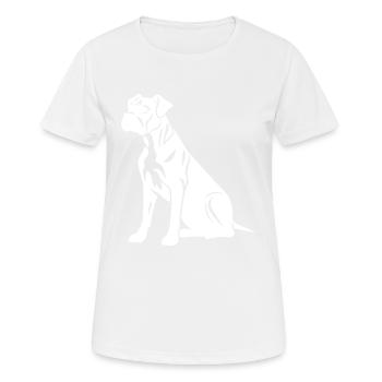 Silhouette de chien boxer - T-shirt respirant Femme - blanc - Devant - AI Model Female 172 dark (172cm)