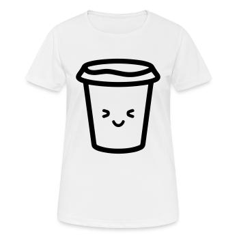 Kaffeebecher - Frauen T-Shirt atmungsaktiv - Weiß - Vorne - AI Model Female 172 dark (172cm)