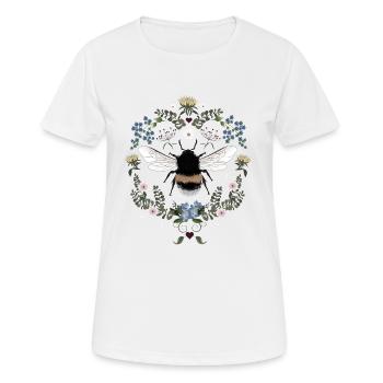 Bourdon Fleurs Abeille - T-shirt respirant Femme - blanc - Devant - AI Model Female 172 dark (172cm)