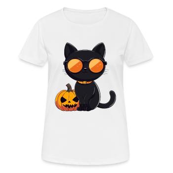 Cat Halloween Hangover Sunglasses - Women's Breathable T-Shirt - white - Front - AI Model Female 172 dark (172cm)