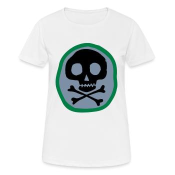Crâne et os - T-shirt respirant Femme - blanc - Devant - AI Model Female 172 dark (172cm)