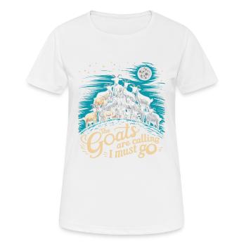 The goats are calling – time to go - Women's Breathable T-Shirt - white - Front - AI Model Female 172 dark (172cm)
