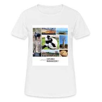 Erinnerungen an Madagaskar - Frauen T-Shirt atmungsaktiv - Weiß - Vorne - AI Model Female 172 dark (172cm)