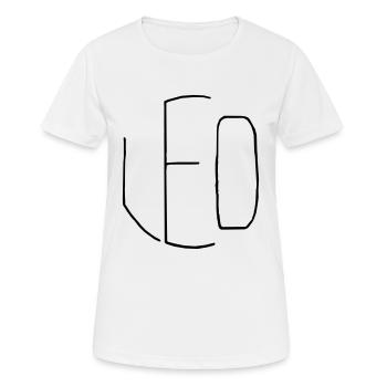 Leo - Frauen T-Shirt atmungsaktiv - Weiß - Vorne - AI Model Female 172 dark (172cm)